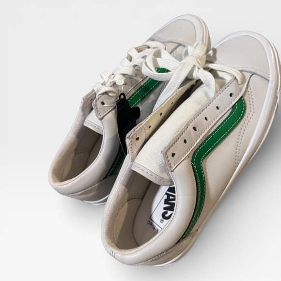 Vans Vault OG Style 36 LX Leather Green Stripe White Shoe Size 6M 7.5W NIB - Picture 6 of 10
